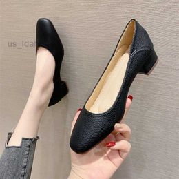 Sandals Brand Fashion Women Pumps Sexy Chunky High Heels Office Lady Black Work Shoes L221107