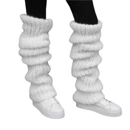 Socks Hosiery Q1FA Women Winter Chunky Crochet Knitted Warm Leg Warmers Long Socks Solid Color Thermal Slouchy Furry Boot Cuffs Stockings T221107