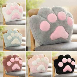 45Cm Ins Cat Leg Cushion Animal Seat Cushion Filled Plush Sofa Indoor Floor Home Chair Decor Winter ldren Girls gift J220729