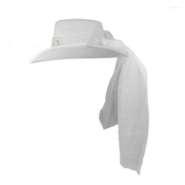 Berets White Bride Cowgirl Hat With Veil Shinning Rhinestone Letter Wedding Decor