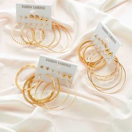Accessories Charm creativity 6 pairs earrings personality big circle simple set Earrings Fashion exaggerated