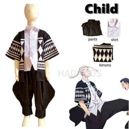 Anime Tokyo Revengers Rygji Ken Cosplay Costume Children Kids Kimono Vest Full Set 3Pcs 120150Cm Halloween carnival Party J220720