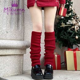Socks Hosiery Harajuku Girls Solid Colour Knitted Leg Cover Japanese Lolita Kawaii JK Leg Warmer Socks Christmas Heap Socks T221107