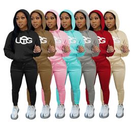 Women S Tracksuits Piece Long Sleeve Hooded Outfit For Velour Sweatsuit Set Plus Size Veet Sportsuit Activewear