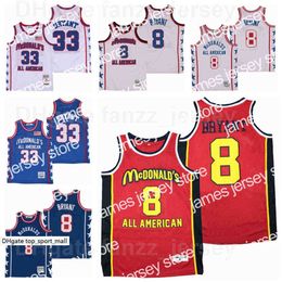 College Basketball Wears Men MCDONALDS ROYAL HS ALL AMERICA 33 Movie Basketball Jersey Team Colour Red Blue White Away Breathable For Sport Fans Pure Cotton Shirt