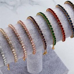 Tennis Luxury M Cubic Zirconia Bracelets Iced Out Chain Crystal Wedding Bracelet For Women Gold Sier Color Classic Drop Delivery Smtqn