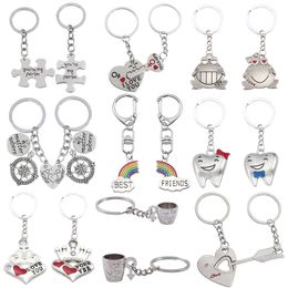 Key Rings I Love You Couple Keychain Heart Shaped Letters Rabbit Frog Cups Chain Animal Ring For Lovers Best Friends Chains Drop Deli Smtsv