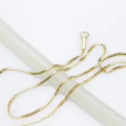 KUNAFIR 1.2mm Box Chain small Necklace golden color Stainless steel fashion women jewelry 10pcs-500pcs ZX209DG