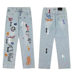 Designer jeans men jeans Long Straight jean Zipper Fly Light pants Slim Fit Distressed Hip Hop Denim Cool Male clothing Washed Hiphop Trousers black white blue pant