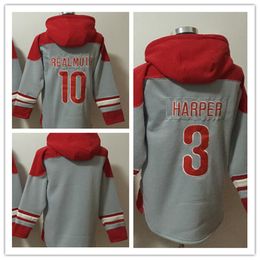 Team Baseball Pullover Hoodie Harper Realmuto Fans Tops Size S-XXXL Red Grey Colour Hoodey