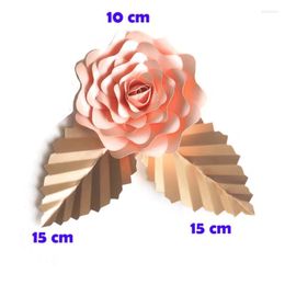 Decorative Flowers Artificial 10CM Leaves 15CM Fleurs Artificielles Backdrop DIY Giant Paper Wedding Party Decor Baby Shower