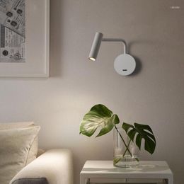 Wall Lamp Modern LED Reading Light With Switch Aluminum Mounted 3W 350 Degree Bedroom Bedside Study AC110V 220V