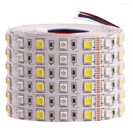 Strips 5M RGB CCT LED Strip Light 12V 24V 2835 RGBW RGBWW Flexible Tape 60 90 180Leds/m Waterproof Stripe Rope Decoration