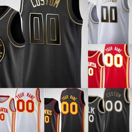 2022 stitched basketball Jerseys Trae Young Custom John Collins Bogdan Bogdanovic Kevin Huerter Clint Capela Danilo Gallinari De Andre