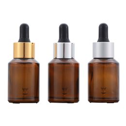 200pcs 30ml Amber Clear Empty Dropper Bottle Storage Container Refillable Glass Bottle Makeup Cosmetic Tool