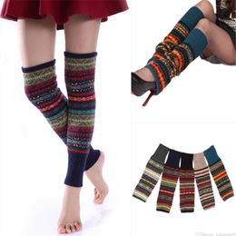Socks Hosiery Ladies Winter Thicken Knitted Leg Warmers Boot Cuffs Trim Toppers Bohemia Leg Warmers ST015 T221107