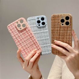 Weave INS Korean Fresh Style Soft Phone Cases Designers For iPhone 14 Pro Max Plus iPhone14 13 12 11 TPU Shockproof Camera Lens Protective Cover