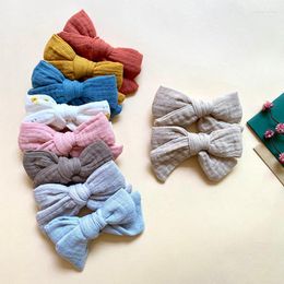 Hair Accessories 2Pcs/Set Bows For Girls Hairpin Baby Pins Children Cotton Clip Princess Accessory Kids Headwear Toddler Holiday Barrette