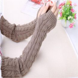 Knee Pads Winter Arm Warmers Casual Wrist Sleeve Warmer Classic Solid Color Fingerless Mittens Punk Gothic Knitted Half Finger Gloves 2022