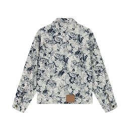 Men's Jackets Designer Mens Long Sleeve Button-down With Embroidered Pattern Fall/Winter Garment Zip Windbreaker Luxury Brand Printed Denim Jacket
