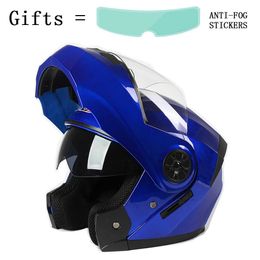 Cycling Helmets BLD Classic Modular Dual Lens Full Face Motorcycle Helmet Men Women Retro Downhill Scooter Motocross Racing Flip Up Casco Moto T221107