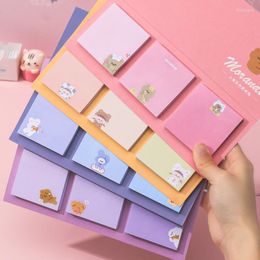 Sheets/Pack Cute Memo Pad Bear Sticky Notes Self Adhesive Notepad Marker Sticker Diary Bookmark Student Office Supplies