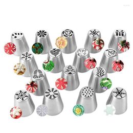 Baking Tools 16pcs/Set Stainless Steel Christmas Flower Mouth Pastry And Bakery Accessories For Cake Decoration Tool Set