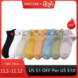 Socks Hosiery 2022 Spring and Winter Tube Women Cute Cartoon Shallow Mouth Funny Japanese Korean Style Short New Year Gifts T221102