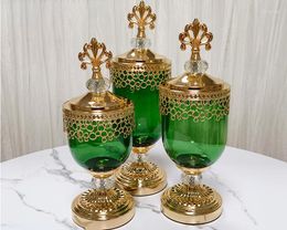 Storage Bottles French Gold Jewelry Living Room Luxury Creative Tank Glass Decorative Ornaments