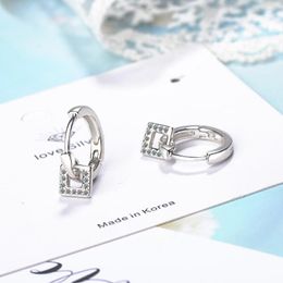 Backs Earrings Ear Buckle Female Japanese And Korean Style Fashion Hollow Square Temperament Trend Geometry Cold Wind Clip