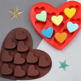 10-Cavity Love Shape Silicone Mould DIY Pudding Cake Cookies Chocolate Wedding Valentine's day Decor Gift Baking Supplies MJ1059