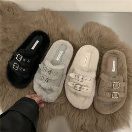 2022 Women's plush slippers fashion home shoes interior warm cotton slippers