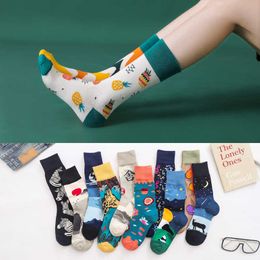 Socks Hosiery 2022 men's and women's stockings cartoon street personality European and American version cotton socks couple socks T221102