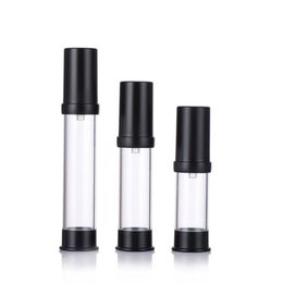 500pcs 5ML 10ML black frosted emulsion press bottle packed small sample vacuum bottle portable packaging bottles