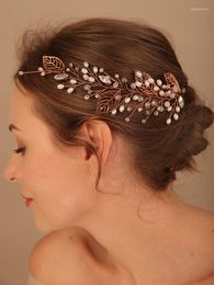 Headpieces Pearl Crystal Headband Tiaras Luxury Bridal Headpiece Headwear Alloy Wedding Hair Accessories Party Prom Jewellery
