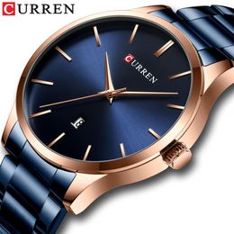 cwp Watch Men Fashion Style CURREN Classic Quartz Watches Stainless Steel Band Male Clock Business Men's Wristwatches Dress256P