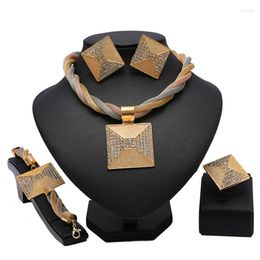 Necklace Earrings Set Longqu Dubai Gold Colourful Jewellery Wholesale Nigerian Wedding Woman 2022 Fashion African Design