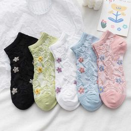 Socks Hosiery Fashion Women New Floral Ankle Sweet Girls Printed Cotton Girl Short Casual Colour T221102