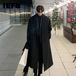 Men's Wool Blends IEFB Korean Trend Loose Casual Single-breasted Overcoat Autumn Winter Fashion Long Sleeve Woolen Coat 9D1665 221108