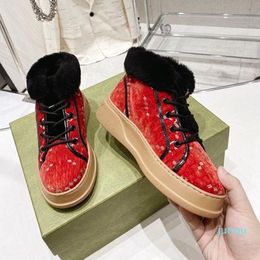 Winter New Wool Snow Boots High top Ankle Boots Warm Women Shoes Size 35-40