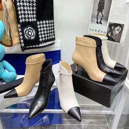 2022 Spring and Autumn Leather Boots British Retro Martin Versatile Round Toe Thick Heel High Heel Short Tube Ankle Low