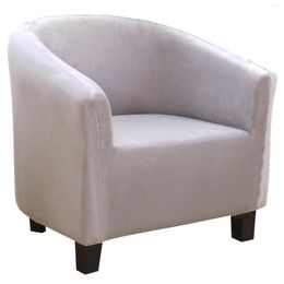Chair Covers Plush Elastic Coffee Sofa Cover Solid Colour Leisure Stretch Bathtub Armchair Seat Protector Washable Slipcover
