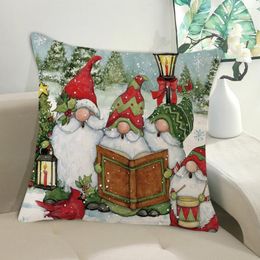 Pillow Cover Washable Flax Living Room Sofa Couch Throw Case Christmas Decor