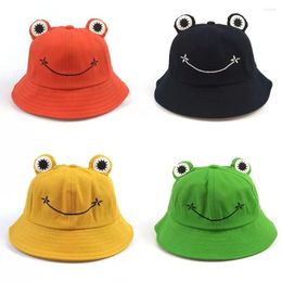 Berets Parent-Kid Cartoon Frog Panama Caps Bucket Hat Cute Froggy Ear Man Women Bob Outdoor Sun Fisherman Casual Gift