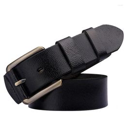 Belts Men Cow Genuine Leather Pin Buckle Metal Black Belt High Quality Luxury Split Designer Male Strap Drop Shippping