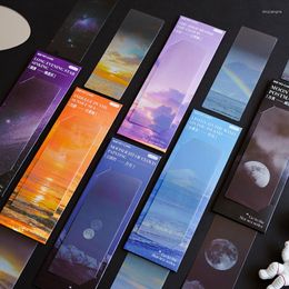 Pcs Vintage Star Sea Scenery Translucent Bookmark PVC Reading Book Mark Students Dusk Moon Page Marker Stationery