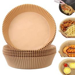 50pcs /lot Disposable Bakiong Dishes Paper Liner Oil-proof Water-proof Natural Parchment Papers for Air Fryer wly935
