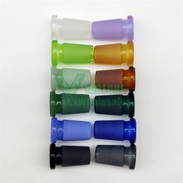 Colored Glass Hookah Bowl Adapter 18mm 14mm 10mm Ground Joint Male to Female Bong Rig Converters YAREONE Wholesale