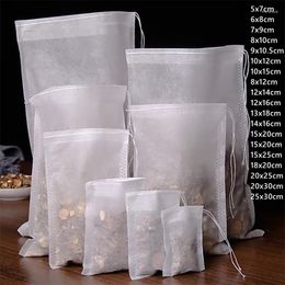 Storage Bags 500pc Food Grade Non-Woven Philtre Bag Drawstring Sealed Packaging For Tea Spice Traditional Chinese Mesh