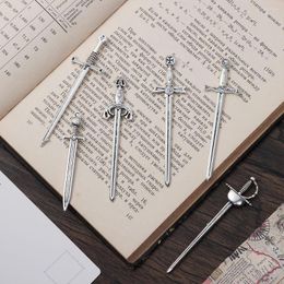 6Pcs DIY Accessory Supplies Craft Charms Antique Swords Knife Bookmark Jewellery Making Silver